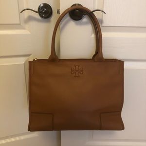 Tory Burch Ella Tote Bag (Leather and Canvas)